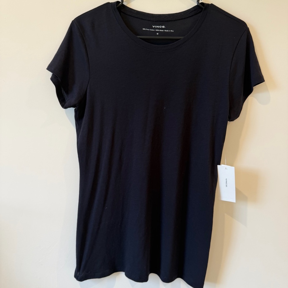 Vince Black Crewneck Short Sleeve Tee Size M NWT